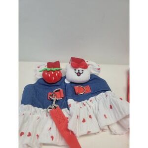 Pet Dog Cat Harness Dress Leash Set Strawberry Puppy Vest Apparel S